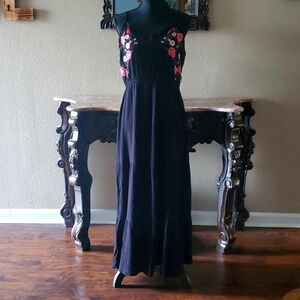 KELLY RENEE SPAGHETTI STRAP BLACK MAXI DRESS SIZE LARGE